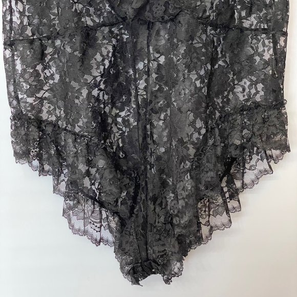 VTG Victoria's Secret M Gold Crown Label M Black Lace Lingerie Teddy Feminine - Picture 14 of 16